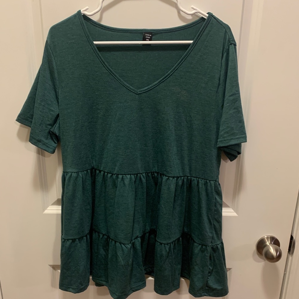 SHEIN curve v neck babydoll top